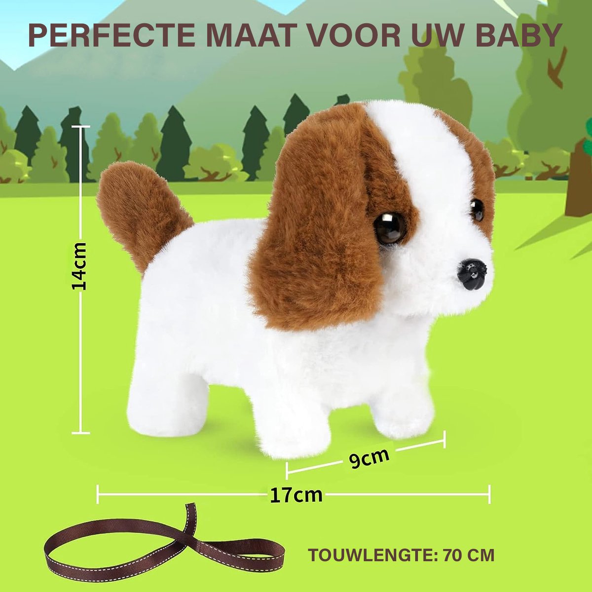 Jouet électronique pour chien en peluche - Chien marron qui aboie pour les  enfants 