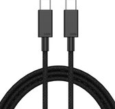 USB-C oplader kabel - 100W snelladen - USB-C (male) naar USB-C (male) adapter oplaadkabel - 2 meter - Zwart - Provium