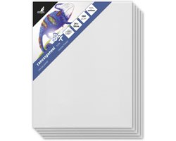 Kangaro canvaspaneel - 24x30 cm - 5 stuks - 3mm board - 280gr katoen - 3x primed