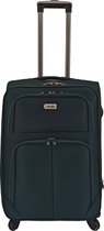 SB Travelbags Bagage stoffen koffer 65cm 4 wielen trolley - Donker Groen