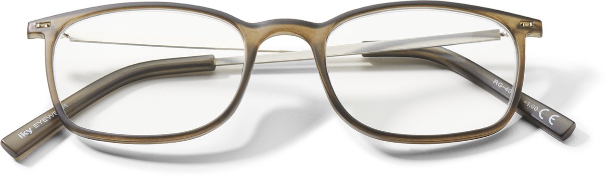 IKY EYEWEAR leesbril RG-4002A grijs/bruin semi transparant +1.00