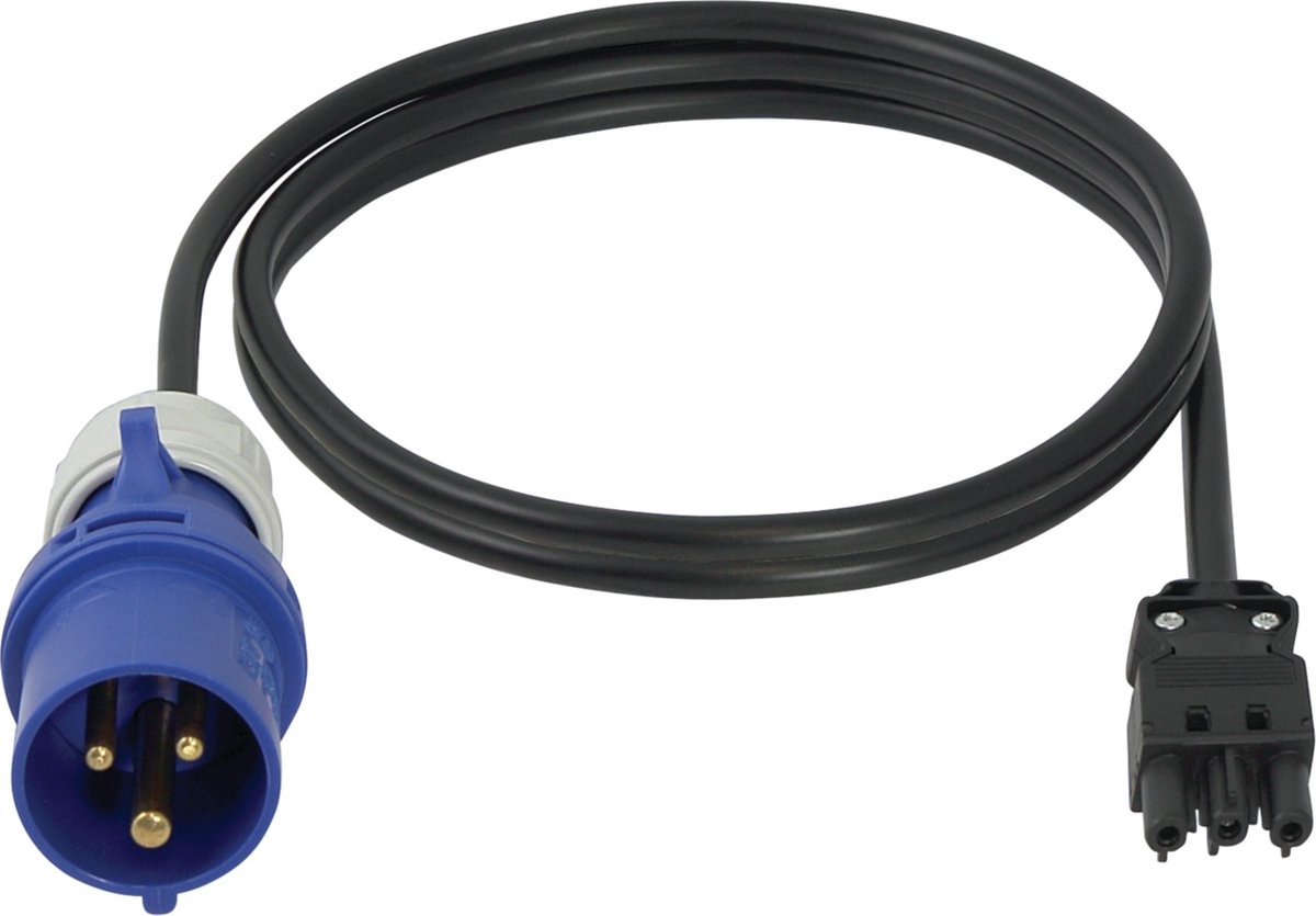 Schroff installatiestekker stroomkabel - Wieland GST18® - CEE 3-pins / zwart - 5 meter
