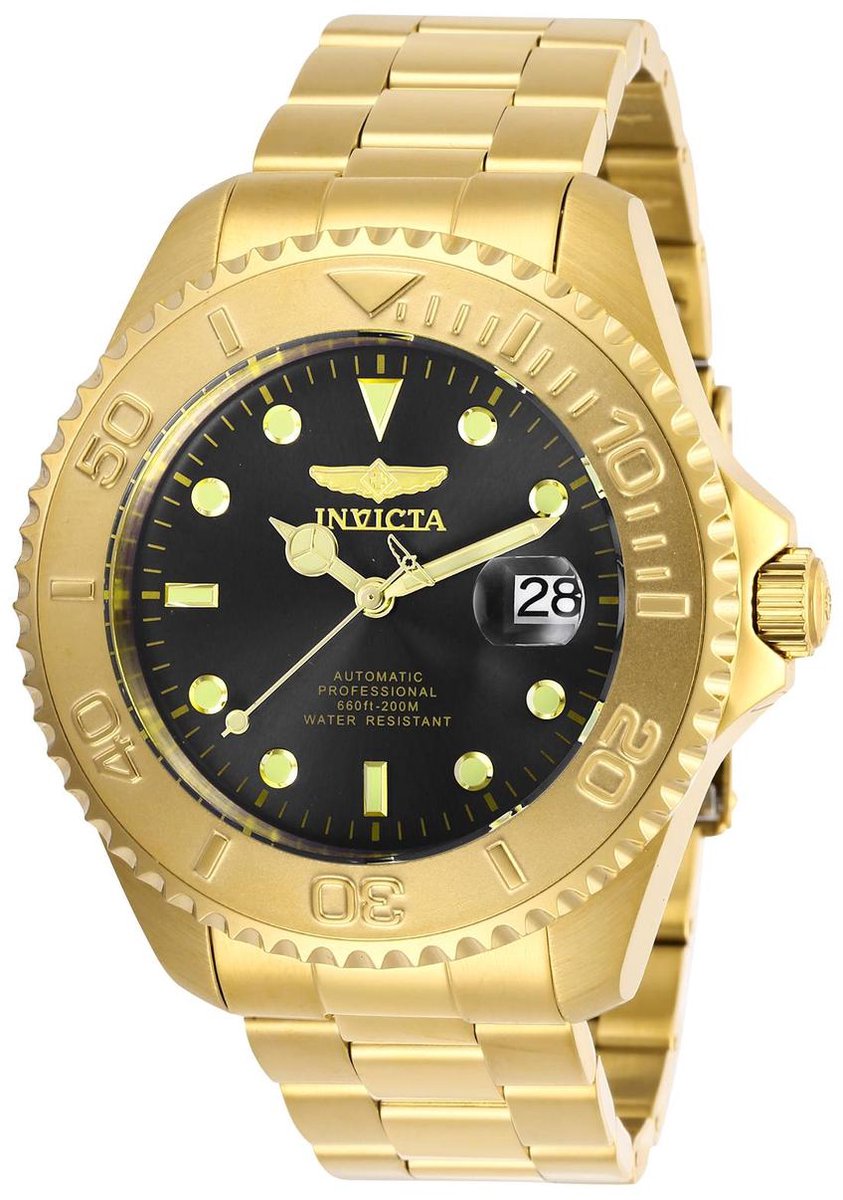 Invicta Pro Diver 28952 Heren Horloge - Waterdicht - Analoog - Automatisch Uurwerk - Roestvrij Staal met grijze Wijzerplaat