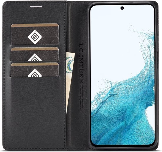 Luxe BookCover pour Samsung Galaxy A24 - 4G Zwart- Rouge-Carbone