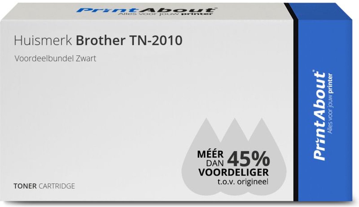 PrintAbout - Alternatief voor de Brother TN-2010 / Zwart 2 Pack