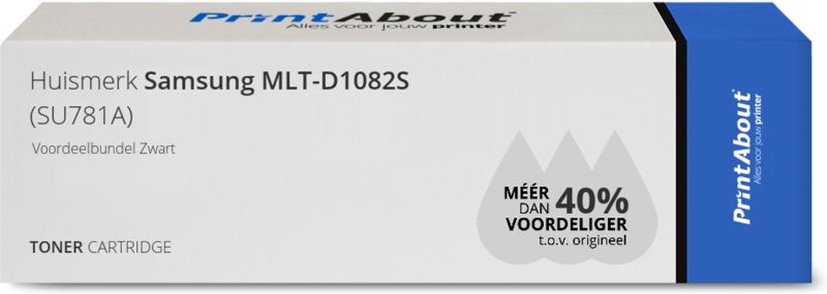 PrintAbout - Alternatief voor de Samsung MLT-D1082S / Zwart 2 Pack
