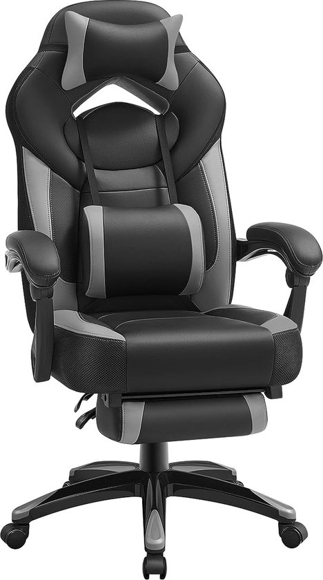 FurnStar gaming stoel - Ergonomische bureaustoel - Met wieltjes - Zwart
