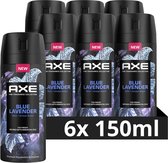 Axe Déodorant - Fine Fragrance Spray - Lavande Blue - Pack économique - 6 x 150 ml