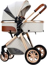 Kinderwagen 3-in-1 – Luxe kinderwagen - Buggy – Wandelwagen - Multifunctioneel – opklapbaar – Incl autostoel – Wit