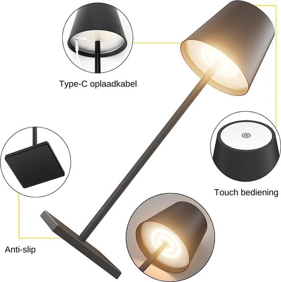 Lampe tactile LED Rechargeable sans fil, luminaire décoratif d