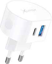 XLayer - Wandlader / Oplader - Dual Charger - USB-C + USB QC3.0 20W - Adapter / Oplader Geschikt Voor Apple Iphone & Samsung - Wit