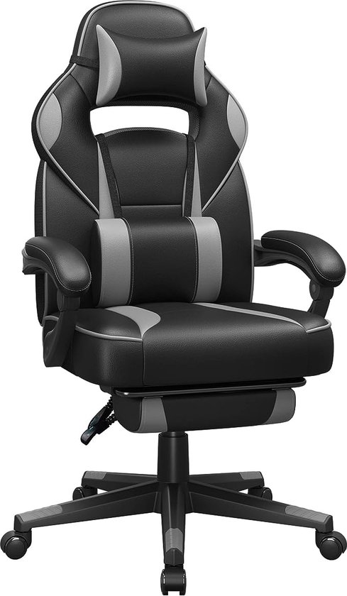 FurnStar gaming stoel - Ergonomische bureaustoel - Gamestoel - Met wieltjes - Zwart