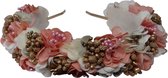 Jessidress® Haarbloemen Dames Hoofdband Luxe Haar diadeem met bloemen Haarband Bruids - Roze/Wit