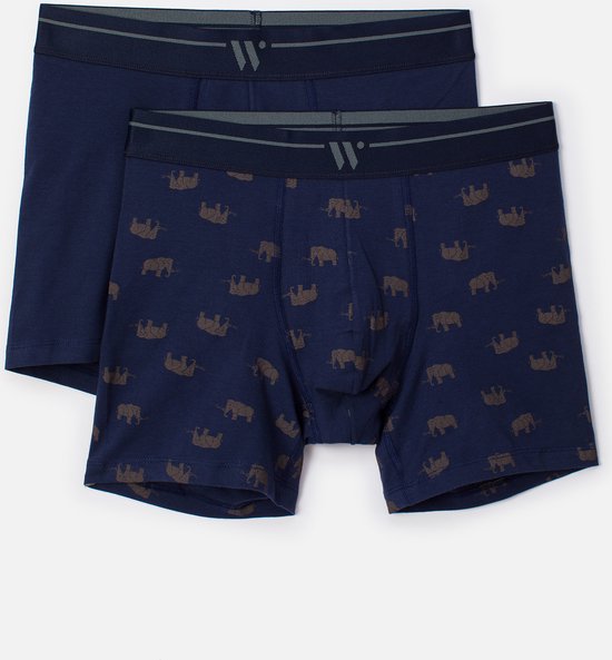 Woody Boxer Homme Duopack Blauw M