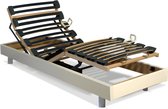 Elektrisch verstelbare bedbodem met multiplexlatten - 5 vlakken - stevigheid instelbaar - 90x200cm - wit L 200 cm x H 30 cm x D 90 cm