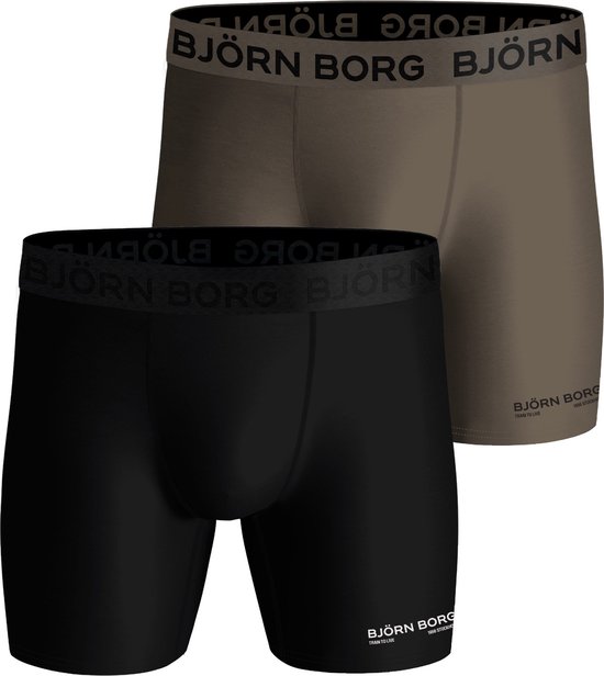 Björn Borg Performance boxers - microfiber heren boxers lange pijpen (2-pack) - multicolor - Maat: L