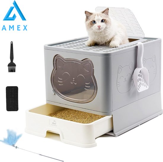 Amex Bac à litière pour chat avec tiroir – Bac à litière pour chat –  Design