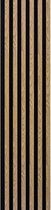 Houten wandpanelen - AcousticWoodline® Vilt-Houten akoestisch aku wandpaneel - 40x270CM - Parel zwart - Licht eiken - Wanddecoratie - Geluidsdemper - muurdecoratie - Wanddecoratie
