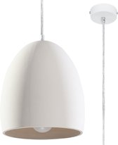 Keramische Hanglamp Flawiusz - Hanglampen - Woonkamer Lamp - E27 - Wit