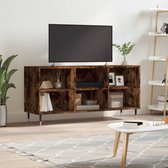 The Living Store Tv-meubel - Gerookt eiken - 103.5 x 30 x 50 cm - Opbergruimte - Stevig - IJzeren poten