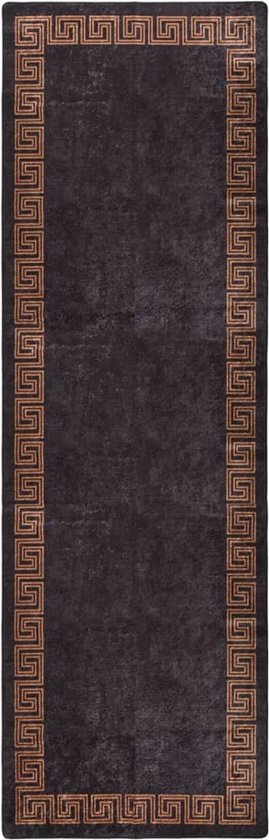 Tapis The Living Store - caractéristique - tapis - Dimensions - 80 x 300 cm - Couleur - noir et or - Matière - 100 % polyester