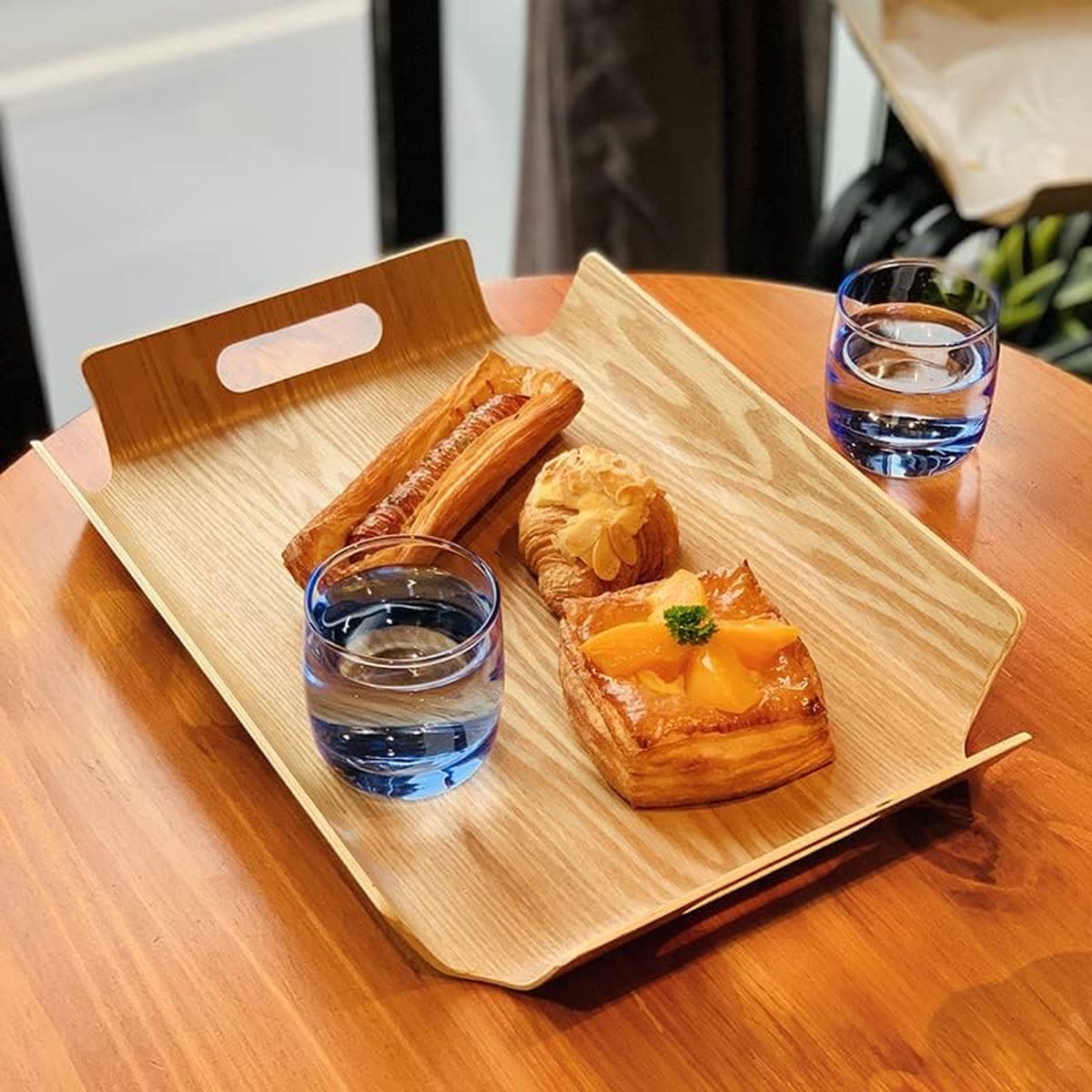 Plateau en bois rectangulaire - 40 cm x 17 cm - Plateau décoratif