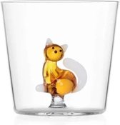 Ichendorf Tabby Cat verre chat assis ambre à queue blanche