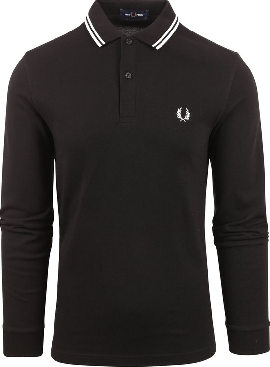 Fred Perry - LS Polo Zwart 305 - L - Coupe Moderne