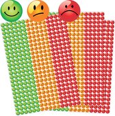 Beloningsstickers Smiley - 1104 Stickers - Groen, Oranje, Rood - Nakijk Stickers - Smiley Stoplicht Stickers - Stickers voor Belonen - Leuk Belonen - Goed Gedaan Stickers - Goed Zo - Positief Opvoeden - Stickervellen - Toets Stickers