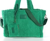I'm dutch - shopper - schoudertas - damestas - teddy - groen - verstelbaar en afneembaar hengsel - ritssluiting - nieuwe collectie
