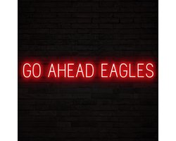 GO AHEAD EAGLES - Lichtreclame Neon LED bord verlicht | SpellBrite | 137,76 x 16 cm | 6 Dimstanden & 8 Lichtanimaties | Reclamebord neon verlichting
