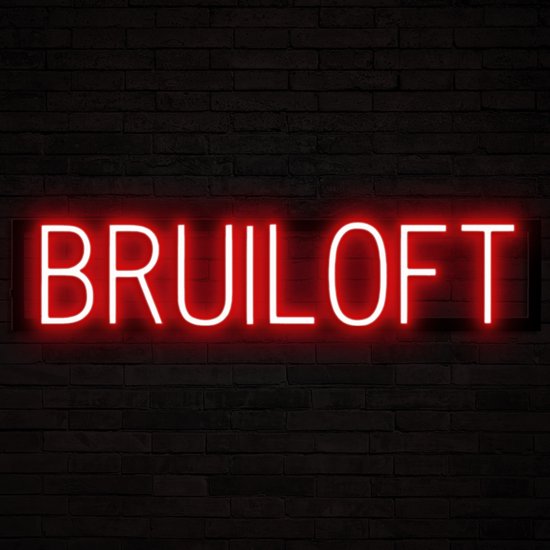 BRUILOFT - Lichtreclame Neon LED bord verlicht | SpellBrite | 71,19 x 16 cm | 6 Dimstanden - 8 Lichtanimaties | Reclamebord neon verlichting