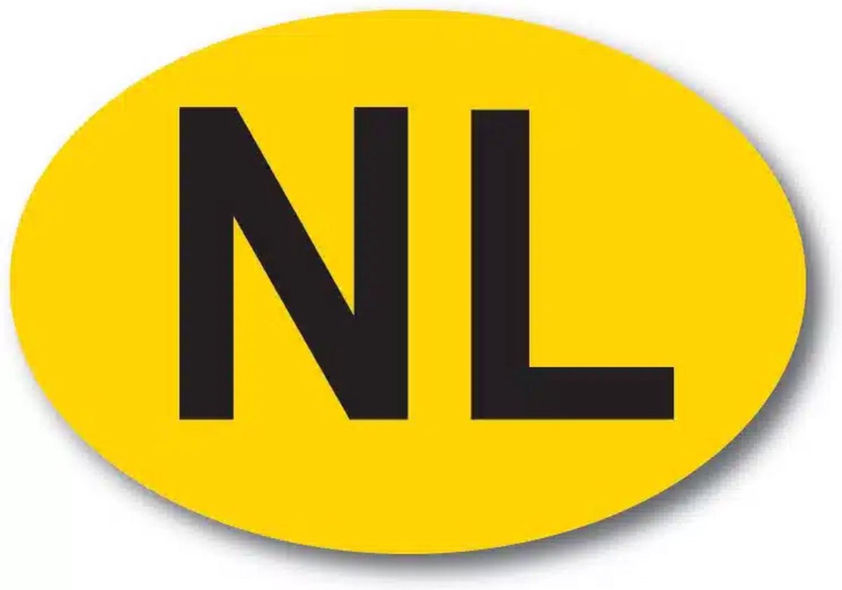 NL Sticker Geel Zwart - Set van 3