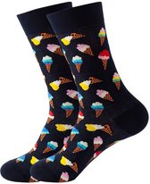 Winkrs© Sokken met IJsjes - IJshoorntjes - Grappige Sokken voor Mannen/Vrouwen - maat 40-45