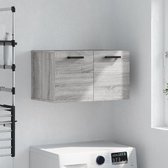The Living Store Zwevende Wandkast - Grijs Sonoma Eiken - 60 x 36.5 x 35 cm (B x D x H)
