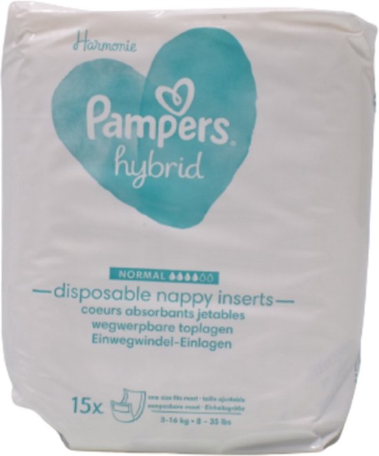 Pampers Harmonie Hybride wasbare luiers normal 3-16kg - 15 disposable luiers