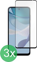 Full Screenprotector 3x Geschikt voor: Motorola Moto G53 - screen protector - volledige glas - bescherming - beschermglas - ZT Accessoires