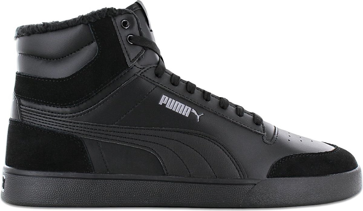 PUMA Shuffle Mid Fur Heren Winter Sneakers Schoenen Gevoerd 387609-01 Zwart
