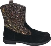 Naturino - Antiope - mt 35 - rits multi glitter lederen korte western laarzen -zwart