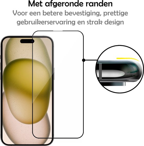 Protecteur d'écran en Glas iPhone 15 Plus Full Cover - Protecteur d'écran iPhone 15 Plus Full Cover - 3 pièces