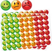 Smiley Beloningsstickers - 270 Stickers - 19 mm - Topkwaliteit Beloningstickers - groen, oranje, rood - smiley stoplicht stickers - school - beoordeling - stickers om te belonen, nakijkstickers, controle stickers, keurstickers - Smileystickers