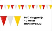Vlaggenlijn rood-wit-geel 10 meter BRANDVEILIG - Themafeest party vlaglijn festival carnaval BRANDVEILIG