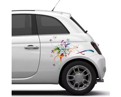Striping Bloemen Auto Sticker