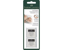 Faber-Castell kneedgum - 2 stuks op blister - wit - in plastic doosje - FC-127155