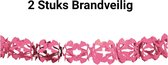 2x Slinger Roze ( pink ) Brandvertragend/ Brandveilig. Garland, Versiering, Themafeest, Carnaval, Horeca, Geboorte, Sweet Sixteen