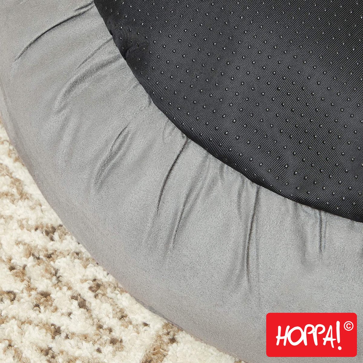Hoppa! Hondenmand - Hondenbed - Kattenmand - Kattenbed - Afneembare hoes - Honden / Katten Donut - Ø 50 cm - Lichtgrijs – foto 3