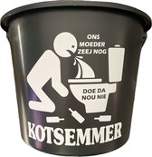Cadeau Emmer-Kotsemmer-12 Liter-Zwart-Cadeau-Geschenk-Gift-Kado-grappig-Verjaardag