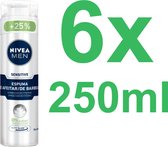 6x Nivea Men Scheerschuim Sensitive 250 ml