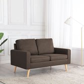 The Living Store Tweezitsbank - Bruin - Stof - 130 x 76 x 82.5 cm - Comfortabele ontspanningsplek