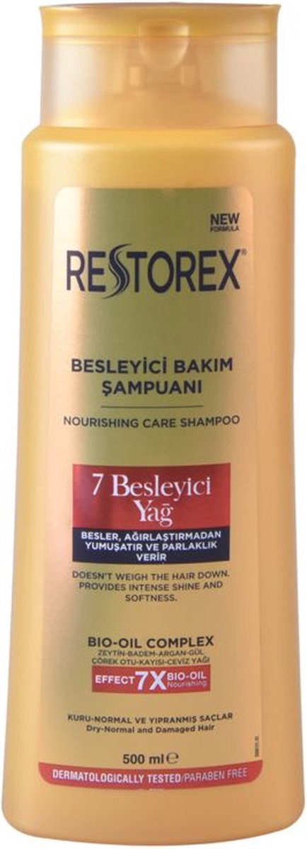 RESTOREX - 7 X Bio-Oil Complex voedende Shampoo 500 ml - Met 7 voedende oliën